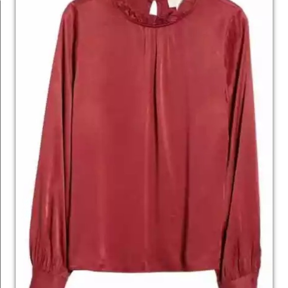 Rachel Parcell satin red blouse 8323 - Picture 4 of 12
